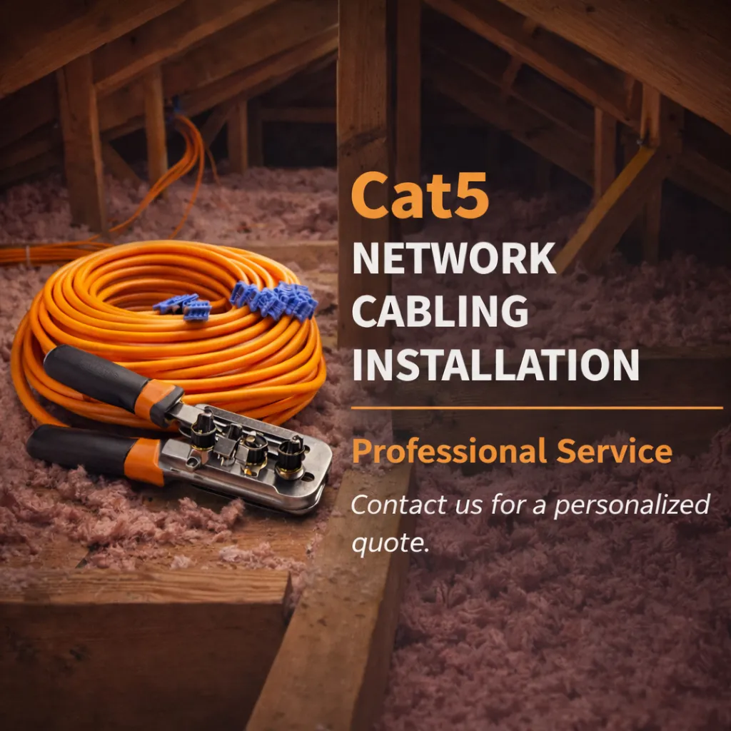 Cat5 Network Cabling Installation: Attic Installation
