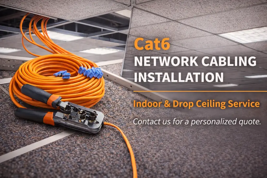 Cat6 Network Cabling Installation Indoor: Visible / Drop ceiling 