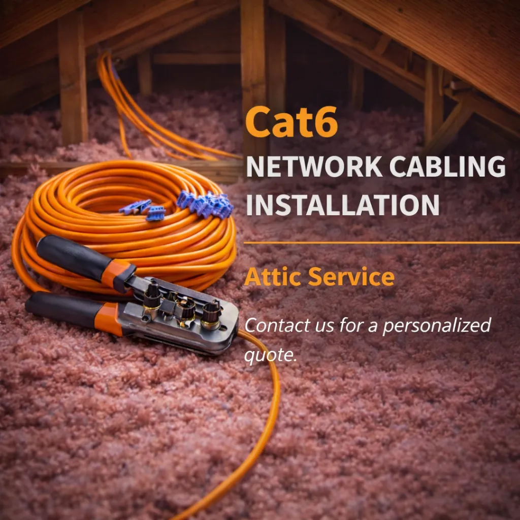 Cat6 Network Cabling Installation: Attic installation
