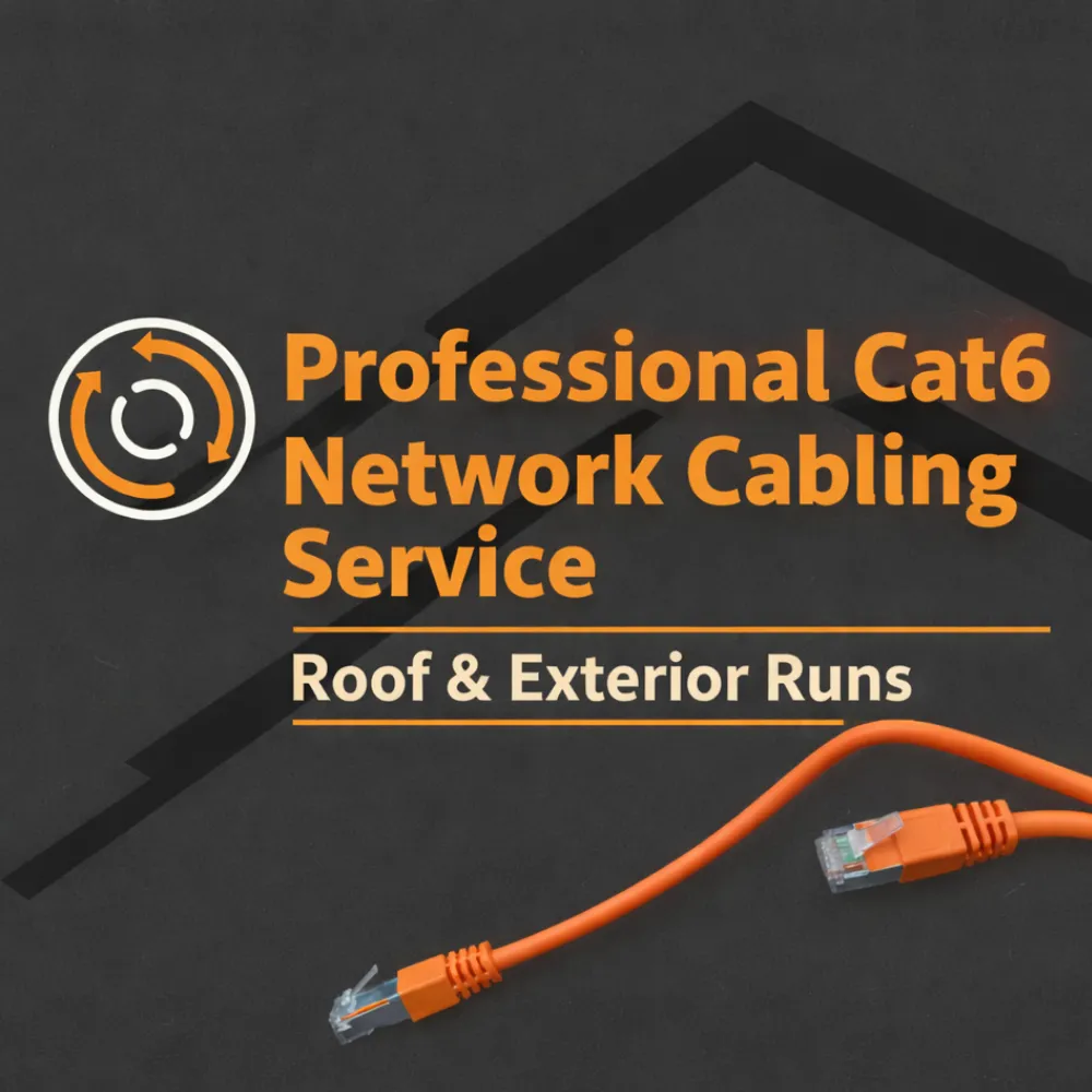 Cat6 Network Cabling Installation: Roof / Exterior Runs
